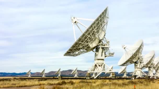 Explorando Cosmos Very Large Satellite Array Vla Perto Socorro Novo — Vídeo de Stock