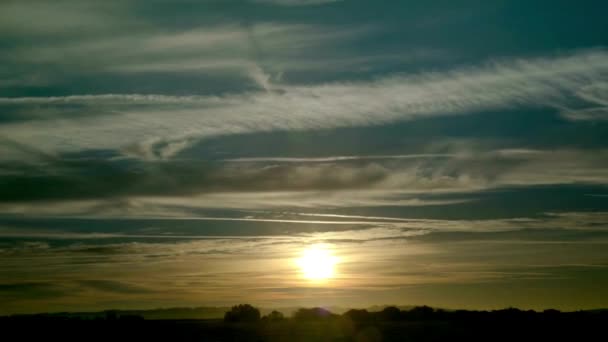 Ουράνια Συμφωνία Time Lapse Setting Sun Painting Horizon Αποκαλυμμένη Μαγευτική — Αρχείο Βίντεο