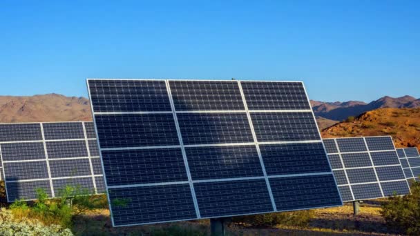 Aproveitando Energia Solar Time Lapse Painéis Solares Perto Lago Mead — Vídeo de Stock