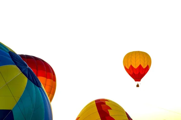 Encantador Aventura Amanhecer Balão Quente Colorido Subindo Majestic Splendor — Fotografia de Stock