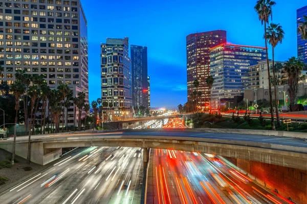 Dech Beroucí Los Angeles Večerní Hodinu Okouzlující Městská Krajina Pulzující — Stock fotografie