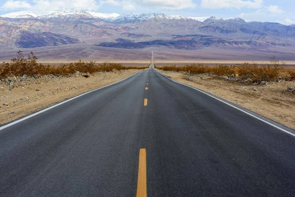 Desert Serenity Panoramablick Auf Eine Leere Straße Inmitten Des Red — Stockfoto