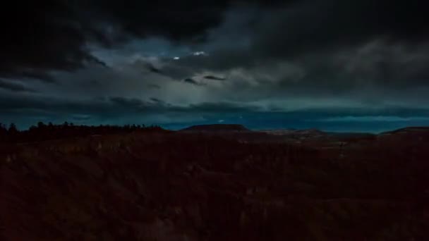 Stormy Night Bryce Canyon National Park Time Lapse — Stock Video
