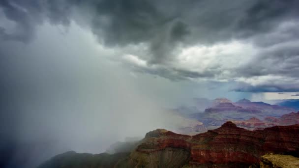 Trovoada Sobre Grand Canyon National Park Filmagem Uma Tempestade Dia — Vídeo de Stock