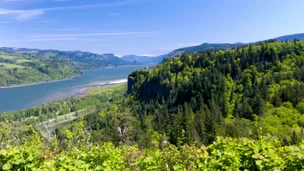 Breathtaking Columbia Gorge Vista Point Footage Dolly Shot Stunning Resolution — Stock Video