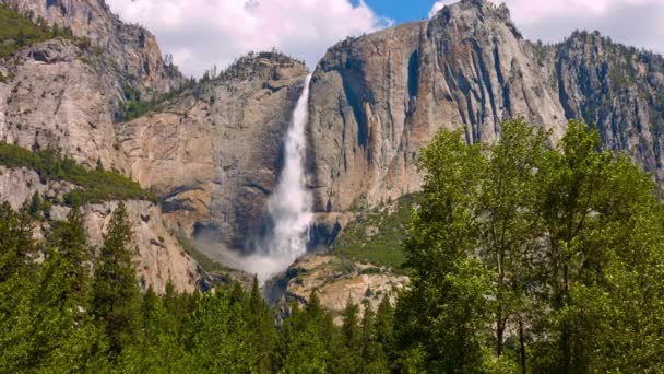 Magia Primavera Del Valle Yosemite Captura Belleza Las Cataratas Yosemite — Vídeos de Stock
