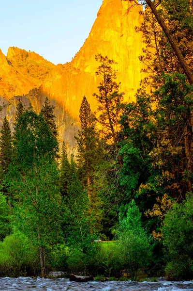 Весенний Расцвет Эль Капитан Долина Йосемит Величественная Красота Реки Мерсед — стоковое фото