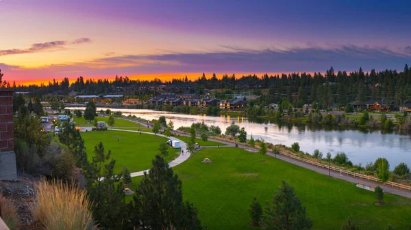Dawn Awakening Okouzlující Panoramatický Pohled Ohyb Oregon Časném Ránu — Stock fotografie