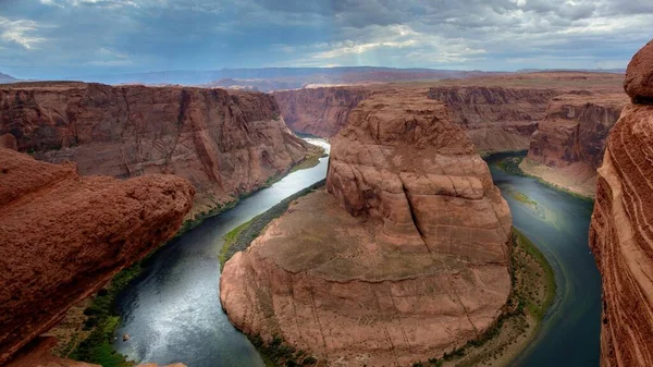 Iconische Hoefijzervorm Enigmatische Evenwichtige Steen Pagina Arizona Prachtige Geologische Wonderen — Stockfoto