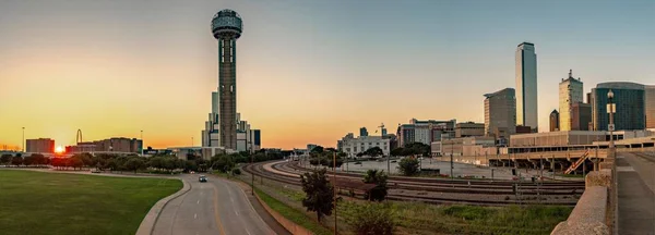 Dallas Splendor Imagen Aérea Del Hermoso Horizonte Azul Edificios Dallas —  Fotos de Stock