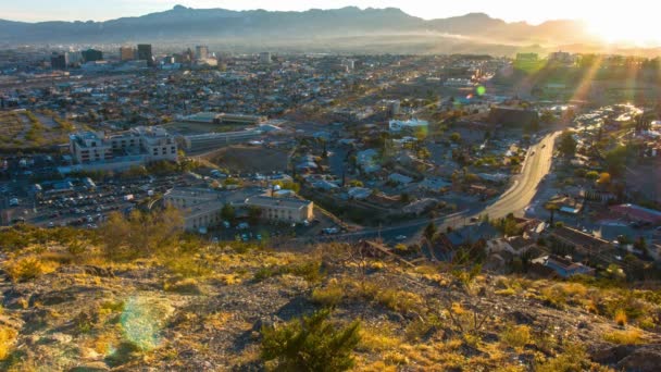 Borderland Sunrise Video Paso Ciudad Juarez Early Morning Sunrise — Stock Video