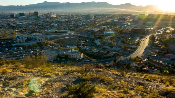 Kresy Wschodu Słońca Video Paso Ciudad Juarez Wczesnym Wschodzie Słońca — Wideo stockowe