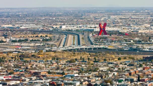 Grenzübertritt Frühmorgendlicher Verkehr Von Paso Texas Nach Ciudad Juarez Mexiko — Stockvideo