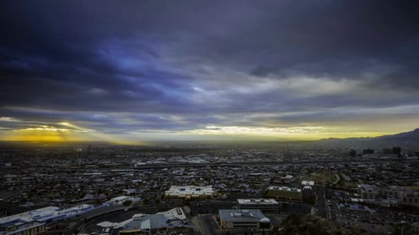 Borderland Sunrise Dramatique Time Lapse Sunrise Paso Texas Ciudad Juarez — Video