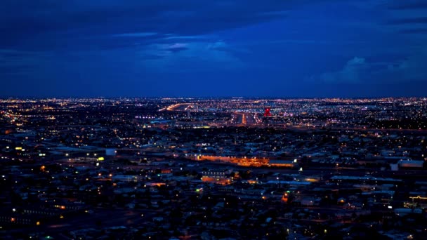 Borderland Lights Time Lapse Night Traffic Paso Juarez — 图库视频影像