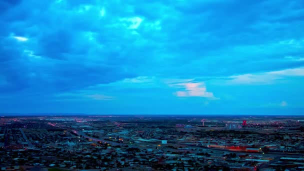 Gränsland Soluppgång Dramatisk Soluppgångens Tidsfall Över Paso Texas Och Ciudad — Stockvideo