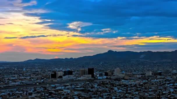 Borderland Sunrise Dramatic Time Lapse Sunrise Paso Texas Ciudad Juarez — 图库视频影像