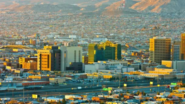 Borderland Sunrise Video Van Paso Ciudad Juarez Bij Zonsopgang — Stockvideo