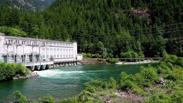 Harmonia Energia Natureza Vídeo Barragem Hidrelétrica Usina Elétrica North Cascade — Vídeo de Stock