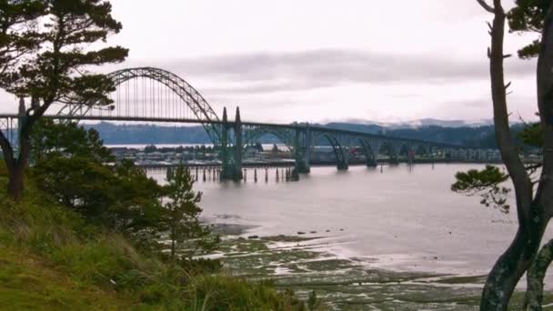 Serenidade Costeira Vídeo Bela Baía Yaqui Newport Oregon Eua — Vídeo de Stock