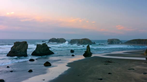 Rugged Pacific Beauty Video Impresionante Costa Oregón Bandon — Vídeo de stock