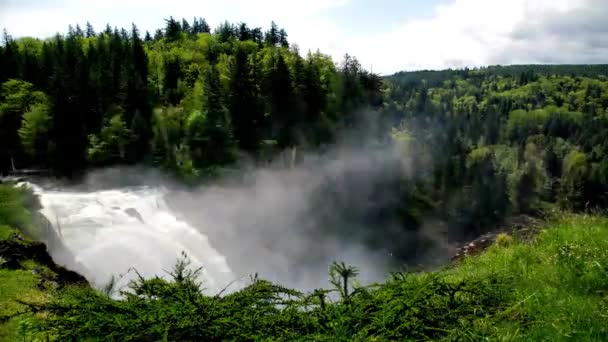 Nature Majesty Zeitraffer Der Snoqualmie Falls Bei Seattle Washington — Stockvideo