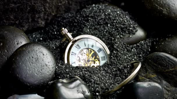 시간을 초월하는 모래에 시계의 — 비디오