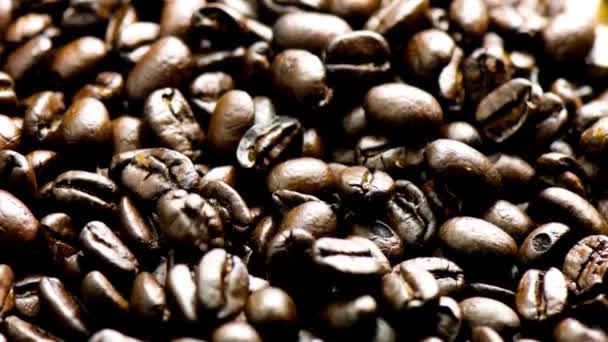 Pieczone Perfekcji Makro Dolly Shot Coffee Beans Close — Wideo stockowe