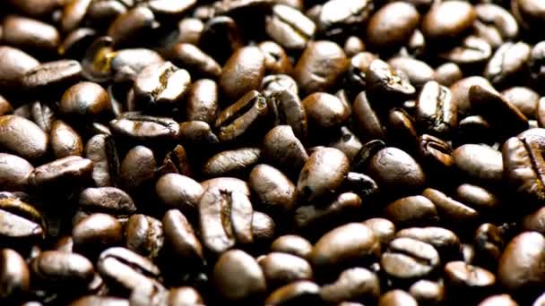 Assado Perfeição Macro Dolly Shot Coffee Beans Close — Vídeo de Stock