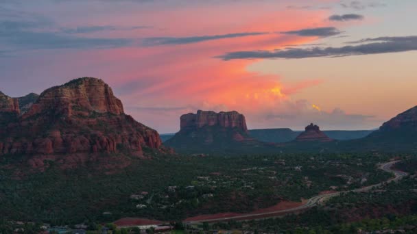 Sedona Mountain Majesty Video Breathtaking View Clouds Arizona Red Rocks — 图库视频影像