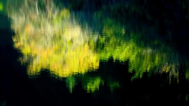 令人叹为观止的4K影片 在平静的湖水中反射秋天的色彩 — 图库视频影像