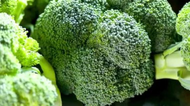 Canlı 4K Yakın Çekim Taze Brokoli Sebzesi