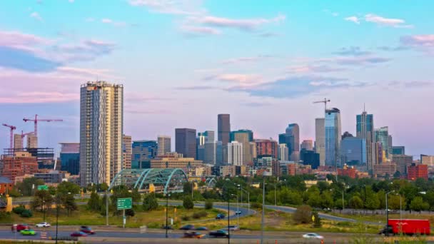 Superbe Paysage Urbain Denver Vues Soir Dans Colorado États Unis — Video