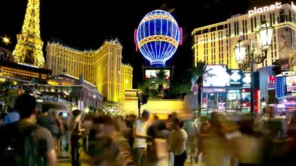 Oszałamiające Nagranie Las Vegas City Strip Ruchu Ludzi — Wideo stockowe