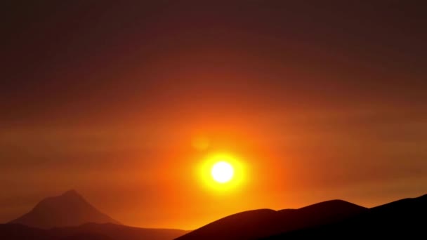 Vídeo Pôr Sol Tirar Fôlego Sobre Paisagem Majestosa Montanha — Vídeo de Stock
