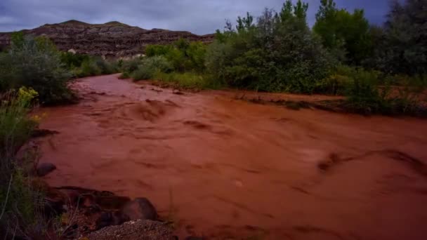 Video Dramatic Flash Flood Utah Desert — Stock Video