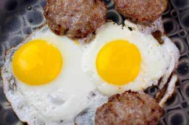 4K Image: Delicious Breakfast Sausage Patties and Eggs, A Morning Delight clipart