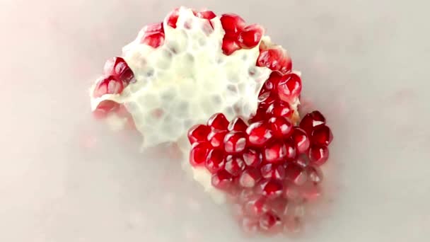 Dolly Shot Κοντινό Πλάνο Φρέσκα Φρούτα Ροδιού Culinary Beauty — Αρχείο Βίντεο