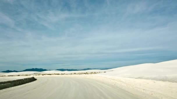 Video White Sands Ulusal Anıtı Ndan Geçmek New Mexico Çöl — Stok video