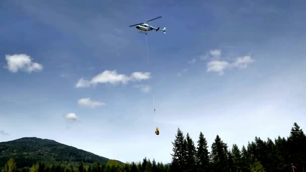 Ultra Відео Вертолітний Вантажний Ліфт Повітряний Транспорт Високій Чіткості — стокове відео