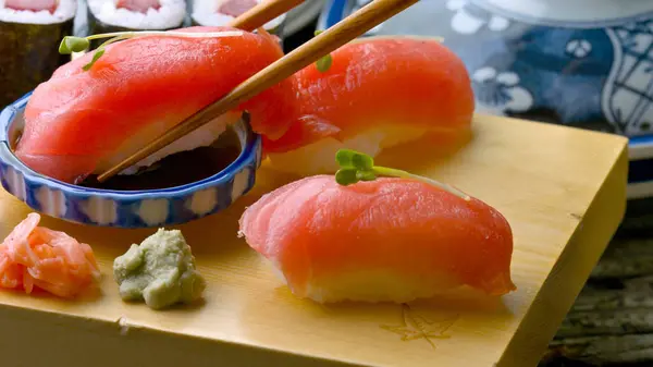 Close-Up of Sushi with Tuna - 4K Ultra HD Image of Delicious Japanese Cuisine