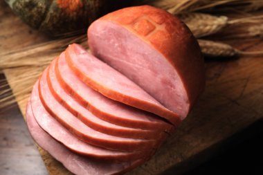 Savor the Sweetness: 4K Ultra HD Image of Delicious Honey Glazed Ham Close-Up clipart