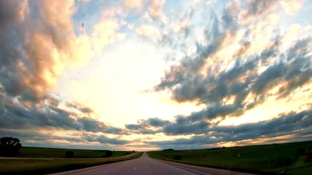 Viaggio Panoramico Guida Autostrada Nel Dakota Del Sud Video — Video Stock