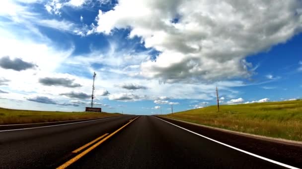 Scenic Journey Autópálya Vezetés Dél Dakotában Videóban — Stock videók