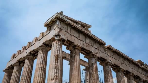 Pantheon Hyperlapse Acrópolis Atenas Grecia Full Video — Vídeo de stock