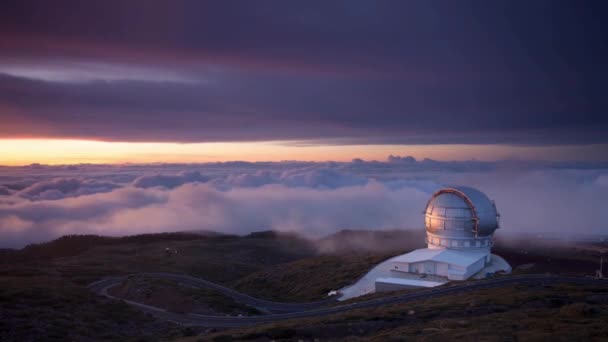 Stargazing Marvel Time Lapse Telescopes Roque Los Muchachos Palma Canary — 图库视频影像
