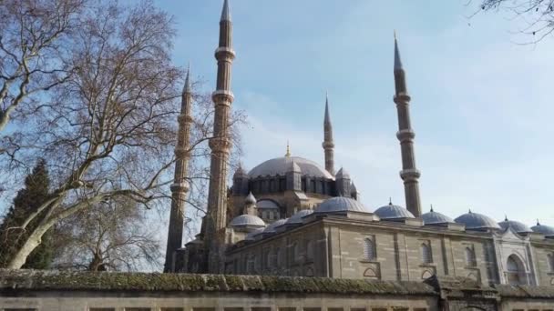 Arquitectura Marvel Mezquita Selimiye Edirne Turquía Full Video — Vídeo de stock