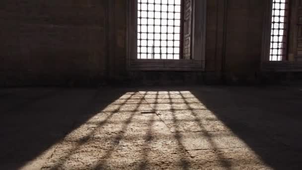 Beleza Iluminada Transmissão Luz Pela Janela Mesquita Selimiye Edirne Turquia — Vídeo de Stock