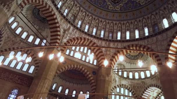 Elegante Esplendor Abovedado Mezquita Selimiye Edirne Turquía Ejemplificando Arquitectura Islámica — Vídeos de Stock