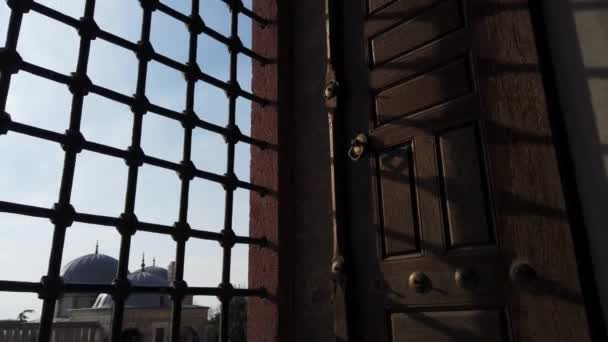 Perspective Window Selimiye Mosque Edirne Turkey Showcasing 16Th Century Islamic — Stock Video